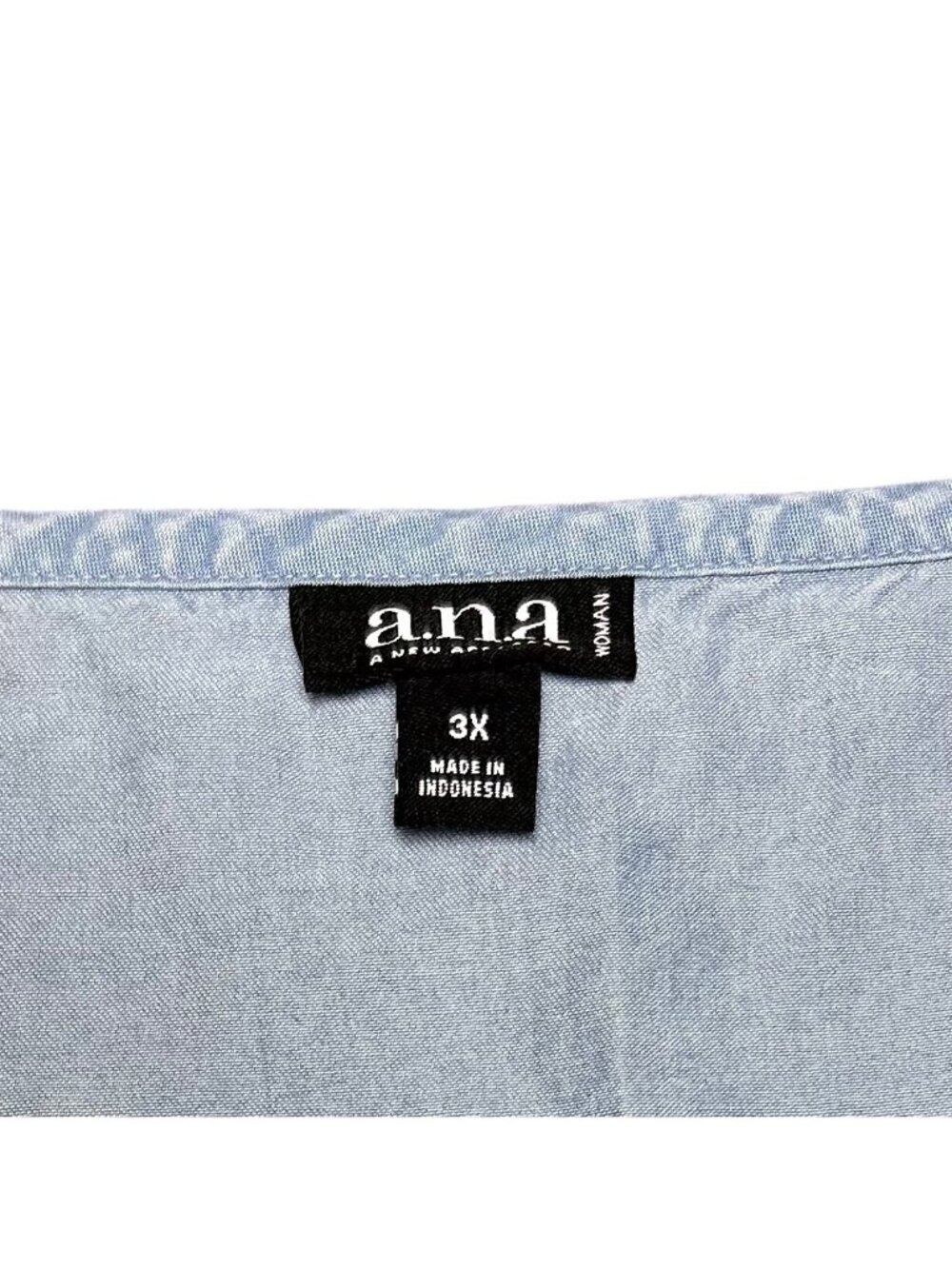A.N.A Sleeveless Tank Top 3X With Side Button Details Frayed Hem Soft Light Blue - Picture 5 of 7